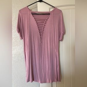 Small v cut out t shirt